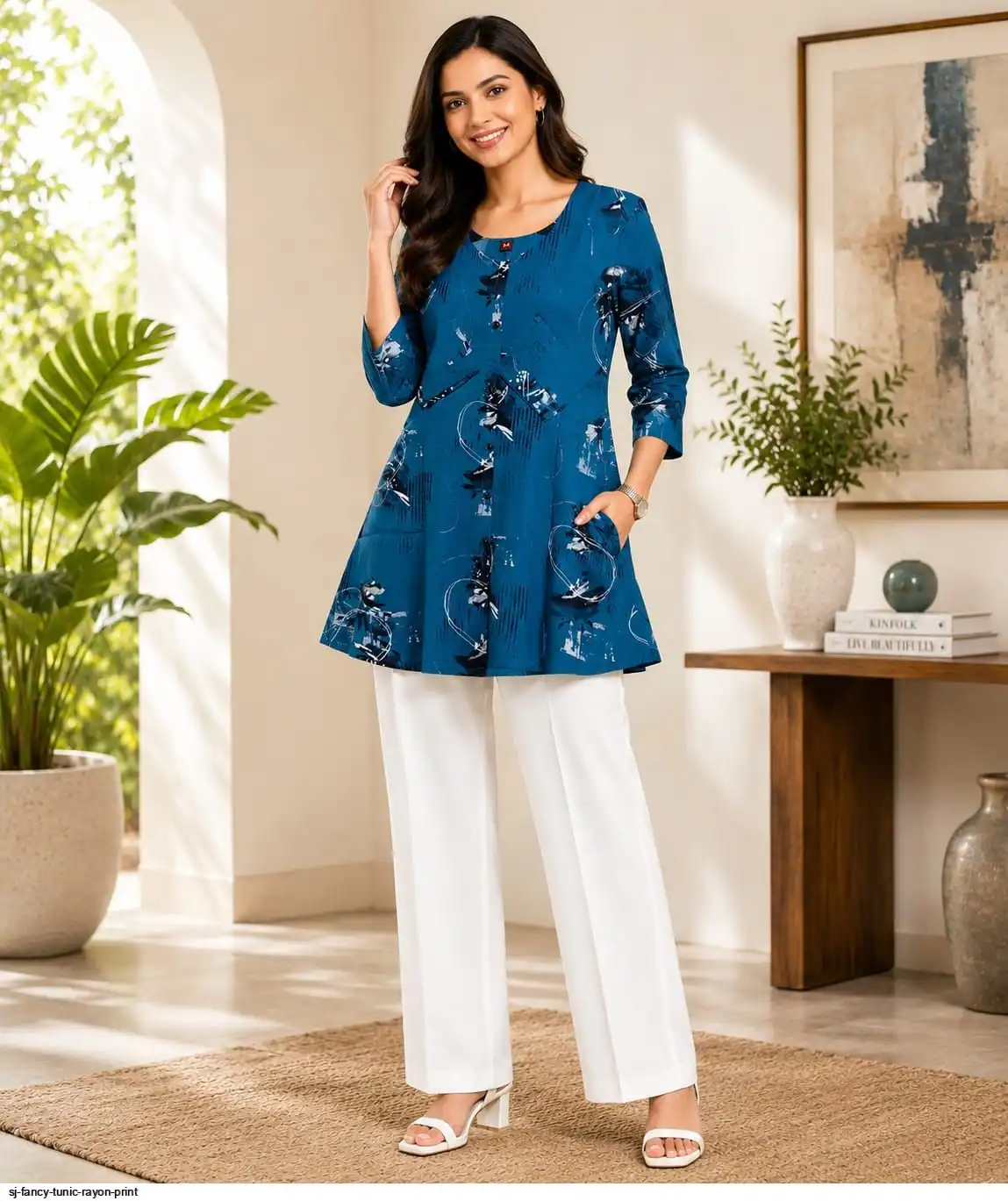SJ FANCY TUNIC RAYON PRINT G
