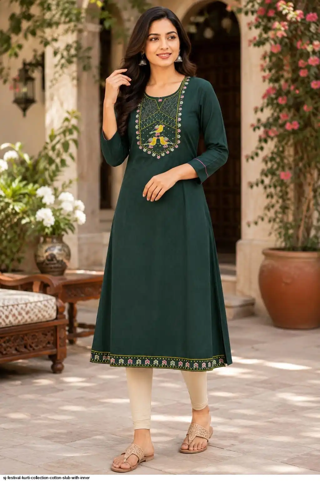 SJ FESTIVAL KURTI COLLECTION COTTON SLUB WITH INNER