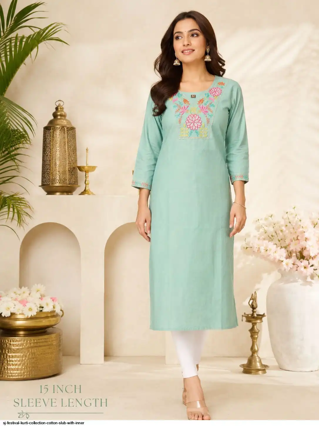 SJ FESTIVAL KURTI COLLECTION COTTON SLUB WITH INNER 4