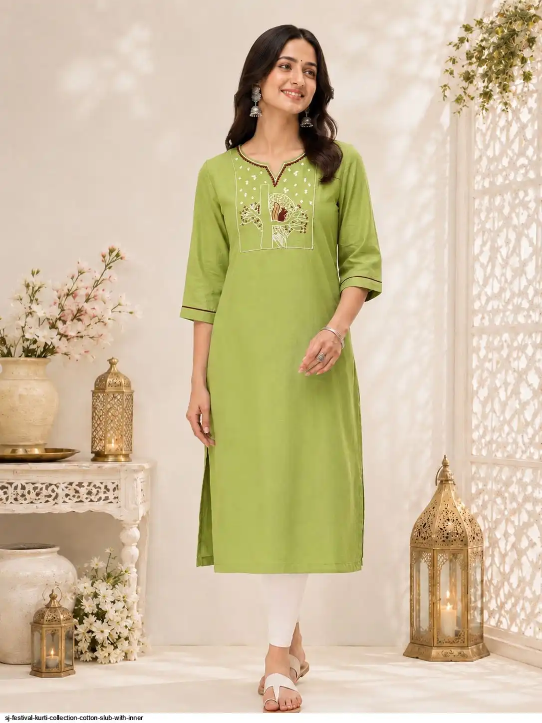 SJ FESTIVAL KURTI COLLECTION COTTON SLUB WITH INNER 9