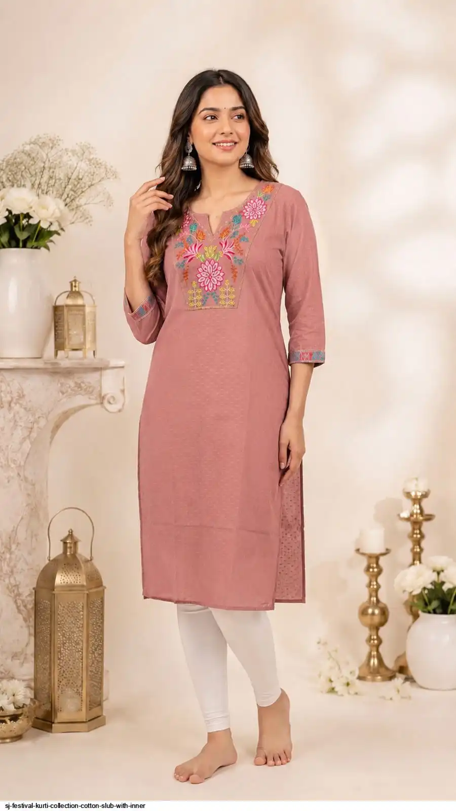 SJ FESTIVAL KURTI COLLECTION COTTON SLUB WITH INNER 8
