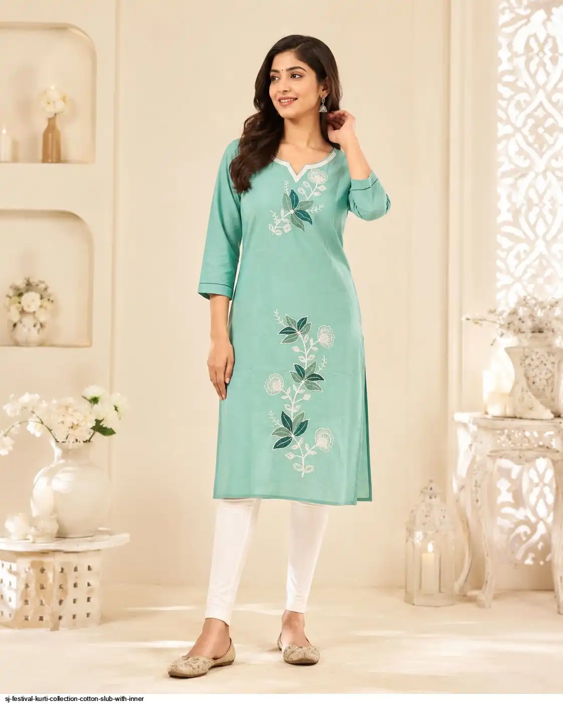 SJ FESTIVAL KURTI COLLECTION COTTON SLUB WITH INNER 13