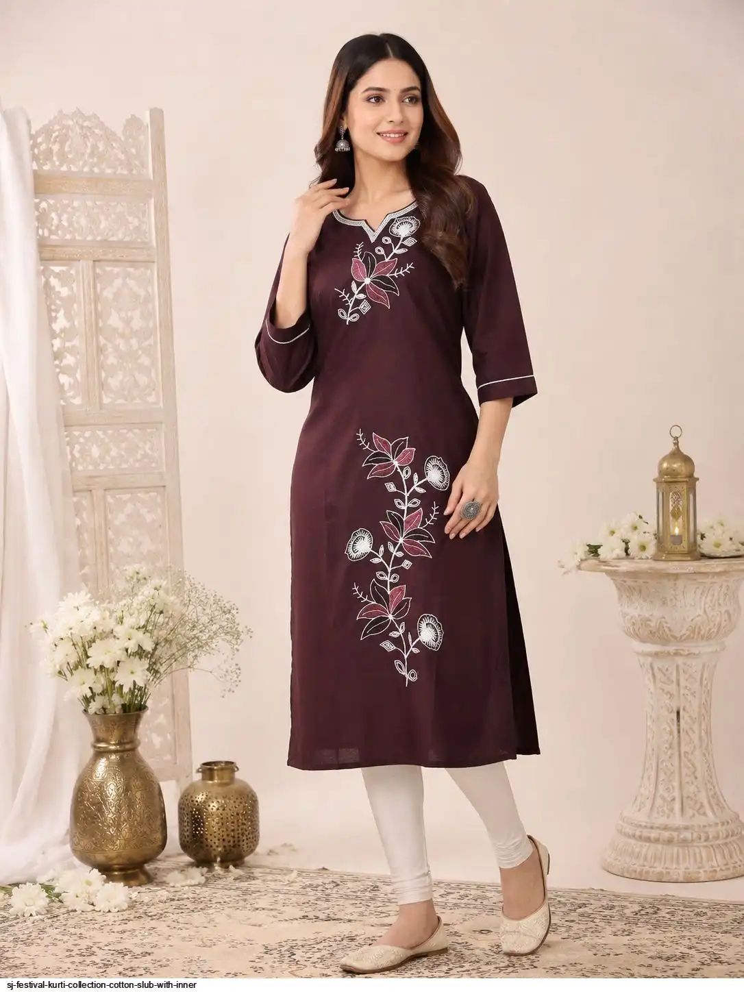 SJ FESTIVAL KURTI COLLECTION COTTON SLUB WITH INNER 14