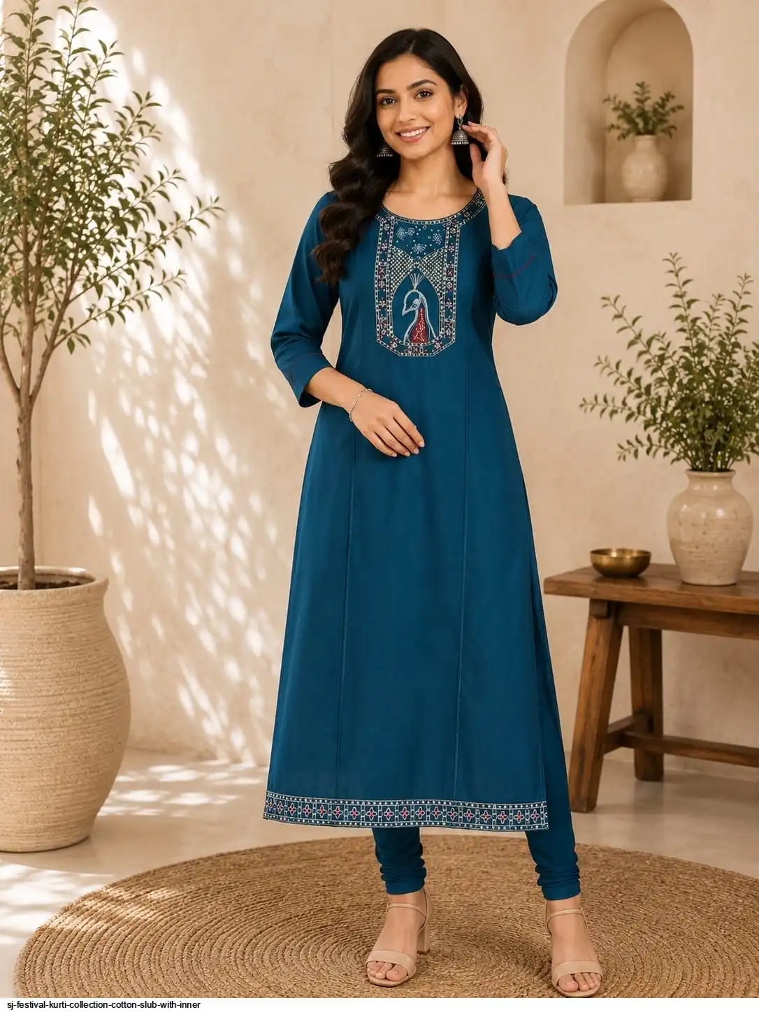 SJ FESTIVAL KURTI COLLECTION COTTON SLUB WITH INNER 22