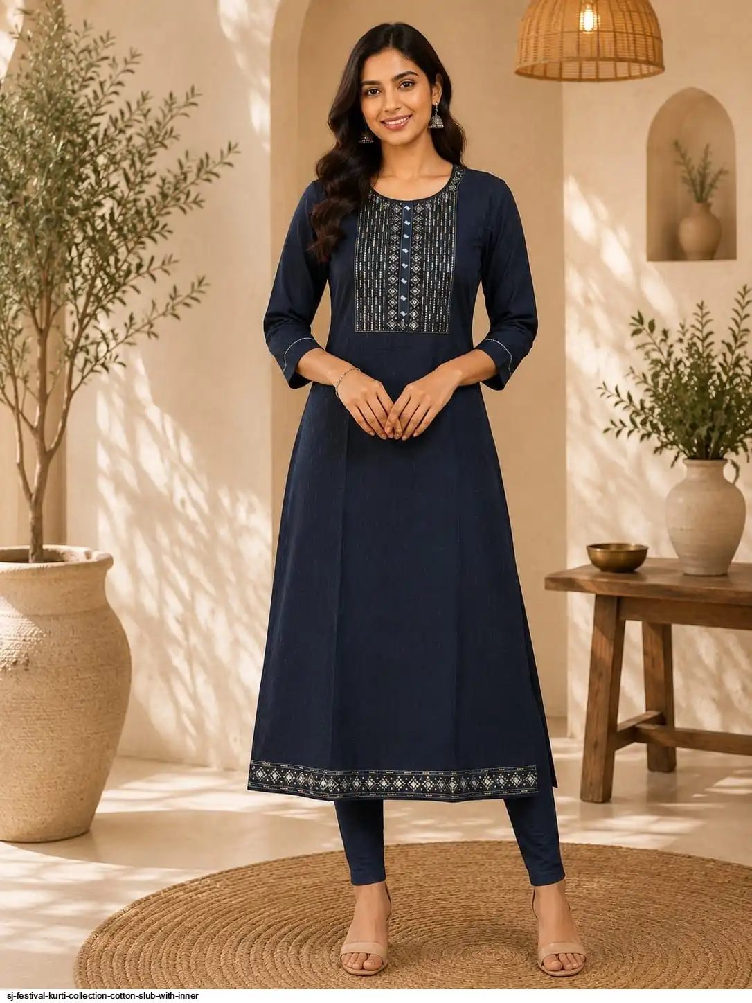 SJ FESTIVAL KURTI COLLECTION COTTON SLUB WITH INNER 26