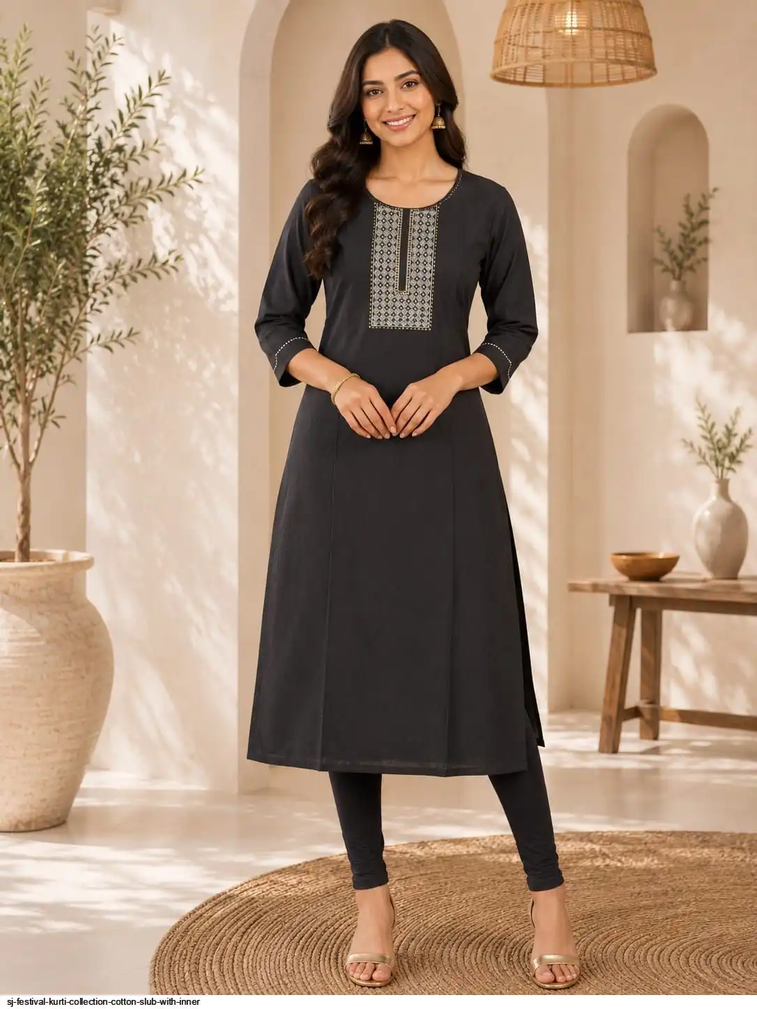 SJ FESTIVAL KURTI COLLECTION COTTON SLUB WITH INNER 28