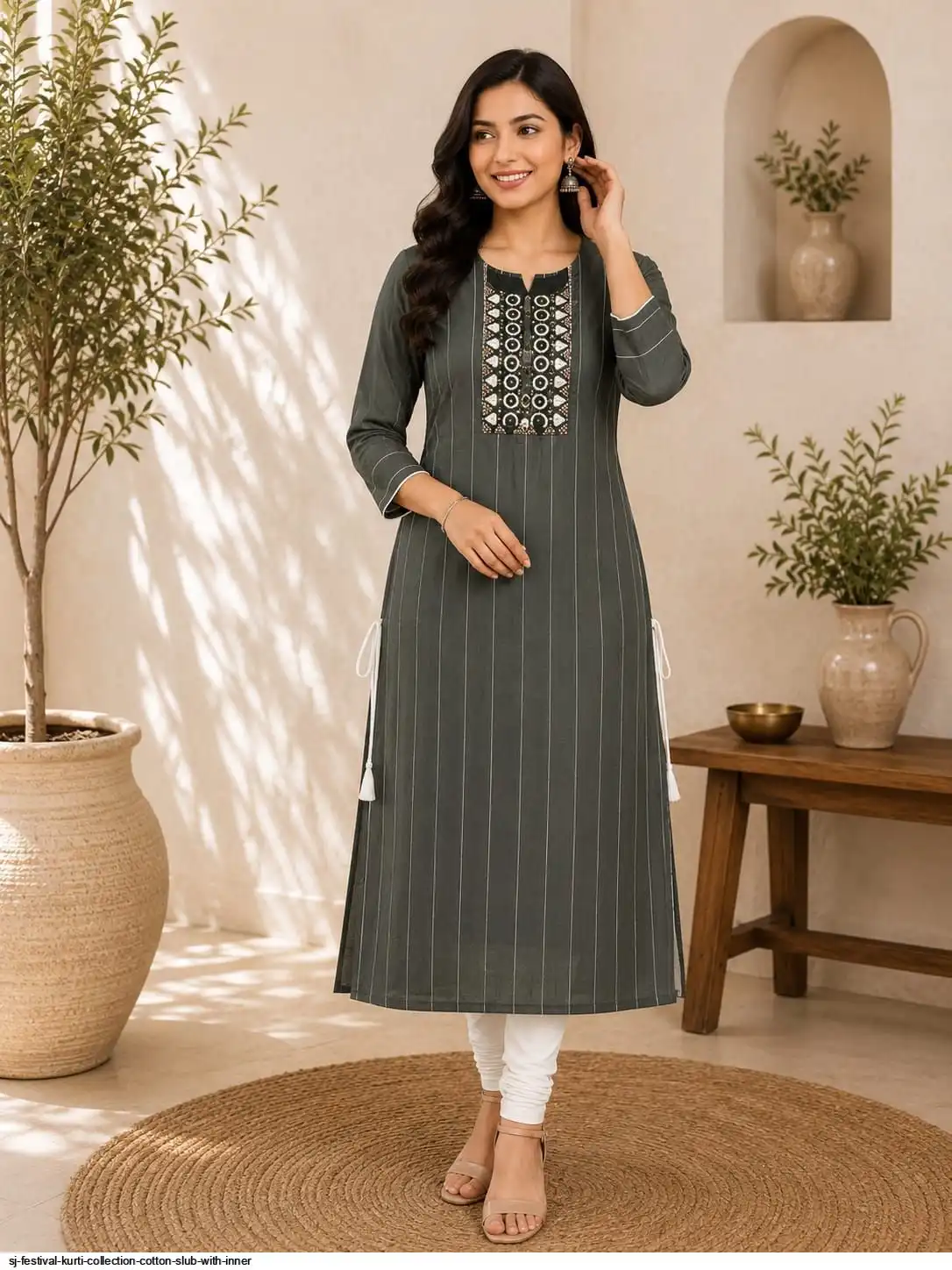 SJ FESTIVAL KURTI COLLECTION COTTON SLUB WITH INNER 27