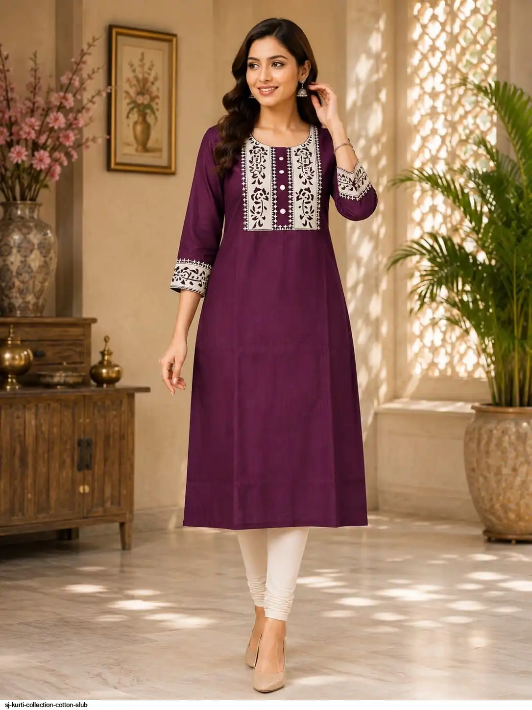 SJ KURTI COLLECTION COTTON SLUB C