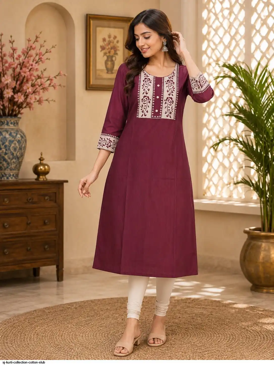 SJ KURTI COLLECTION COTTON SLUB D