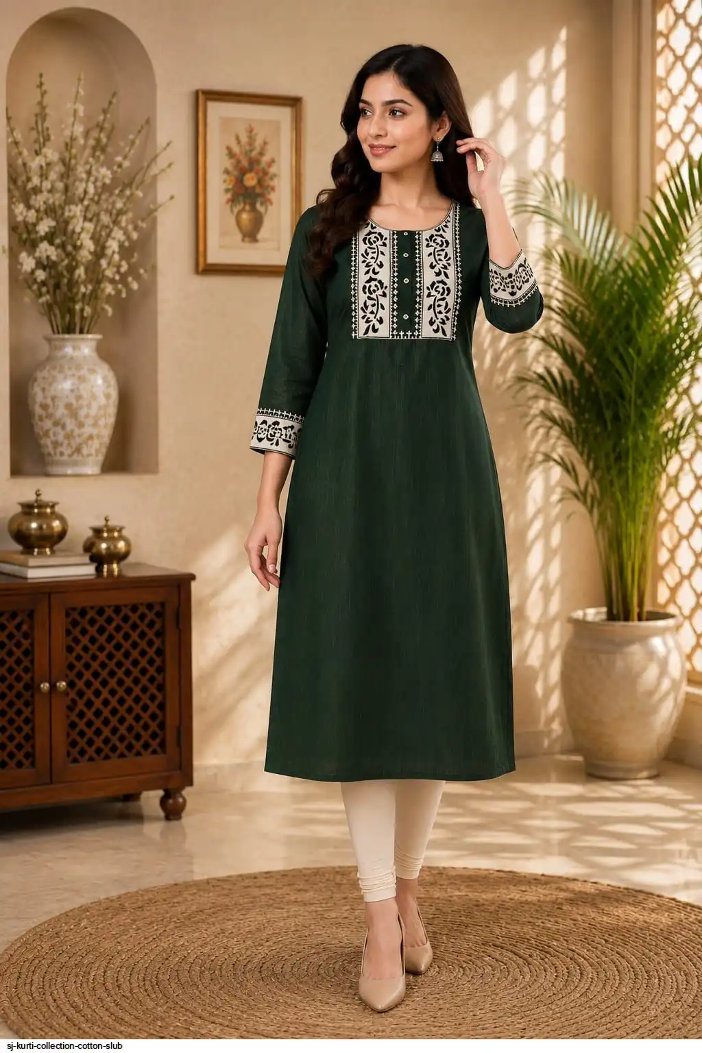 SJ KURTI COLLECTION COTTON SLUB F