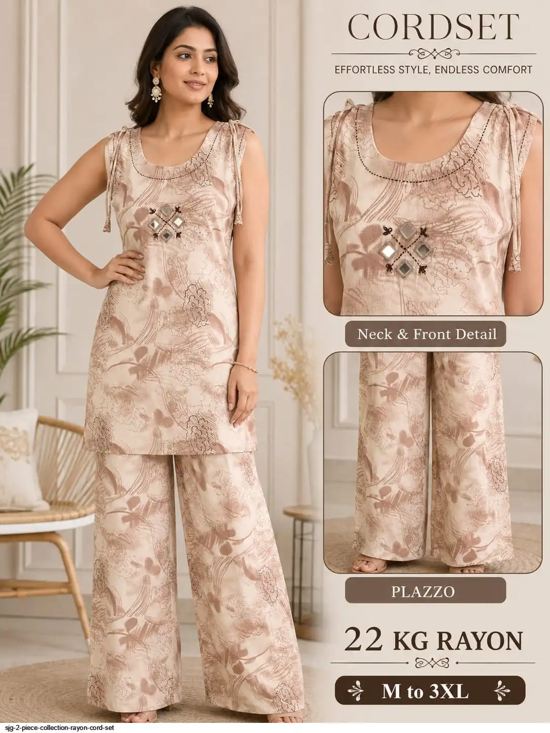 SJG 2 PIECE COLLECTION RAYON CORD SET F