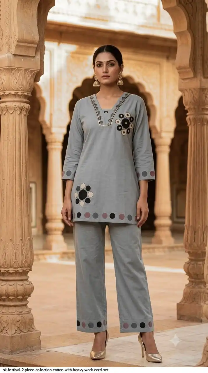 SK FESTIVAL 2 PIECE COLLECTION COTTON WITH HEAVY WORK CORD SET C