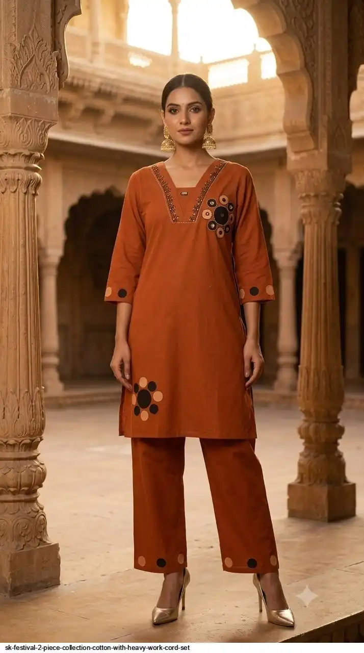 SK FESTIVAL 2 PIECE COLLECTION COTTON WITH HEAVY WORK CORD SET A