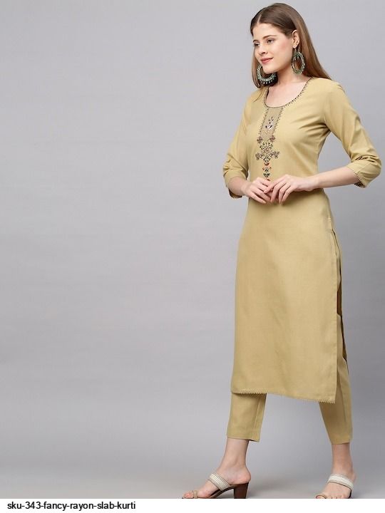 SKU 343 FANCY RAYON SLAB KURTI