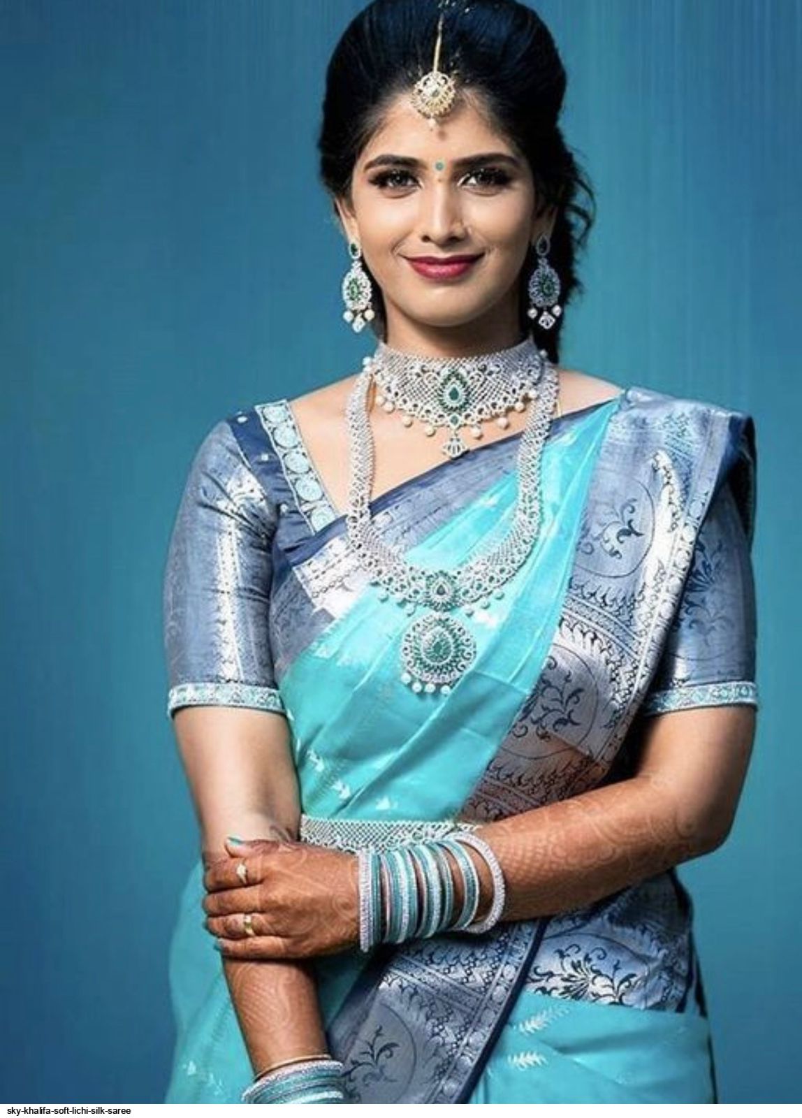 SKY KHALIFA SOFT LICHI SILK SAREE
