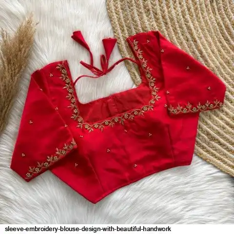 SLEEVE EMBROIDERY BLOUSE DESIGN WITH BEAUTIFUL HANDWORK 4