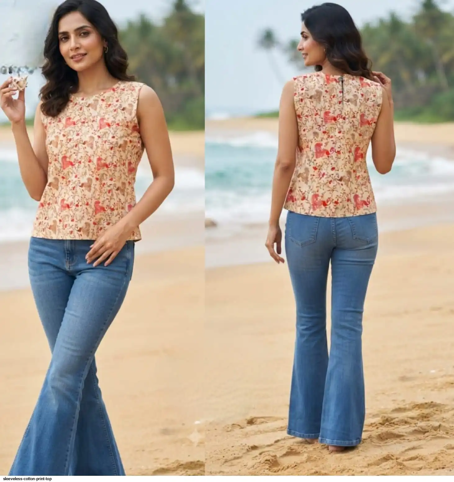 SLEEVELESS COTTON PRINT TOP 8