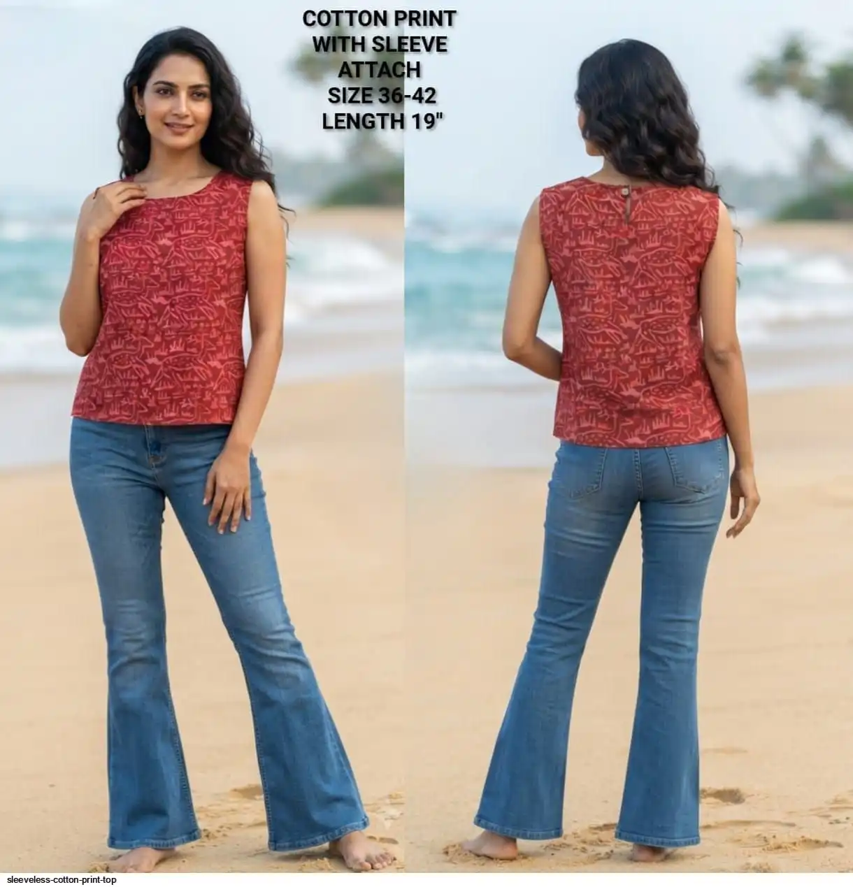 SLEEVELESS COTTON PRINT TOP 1