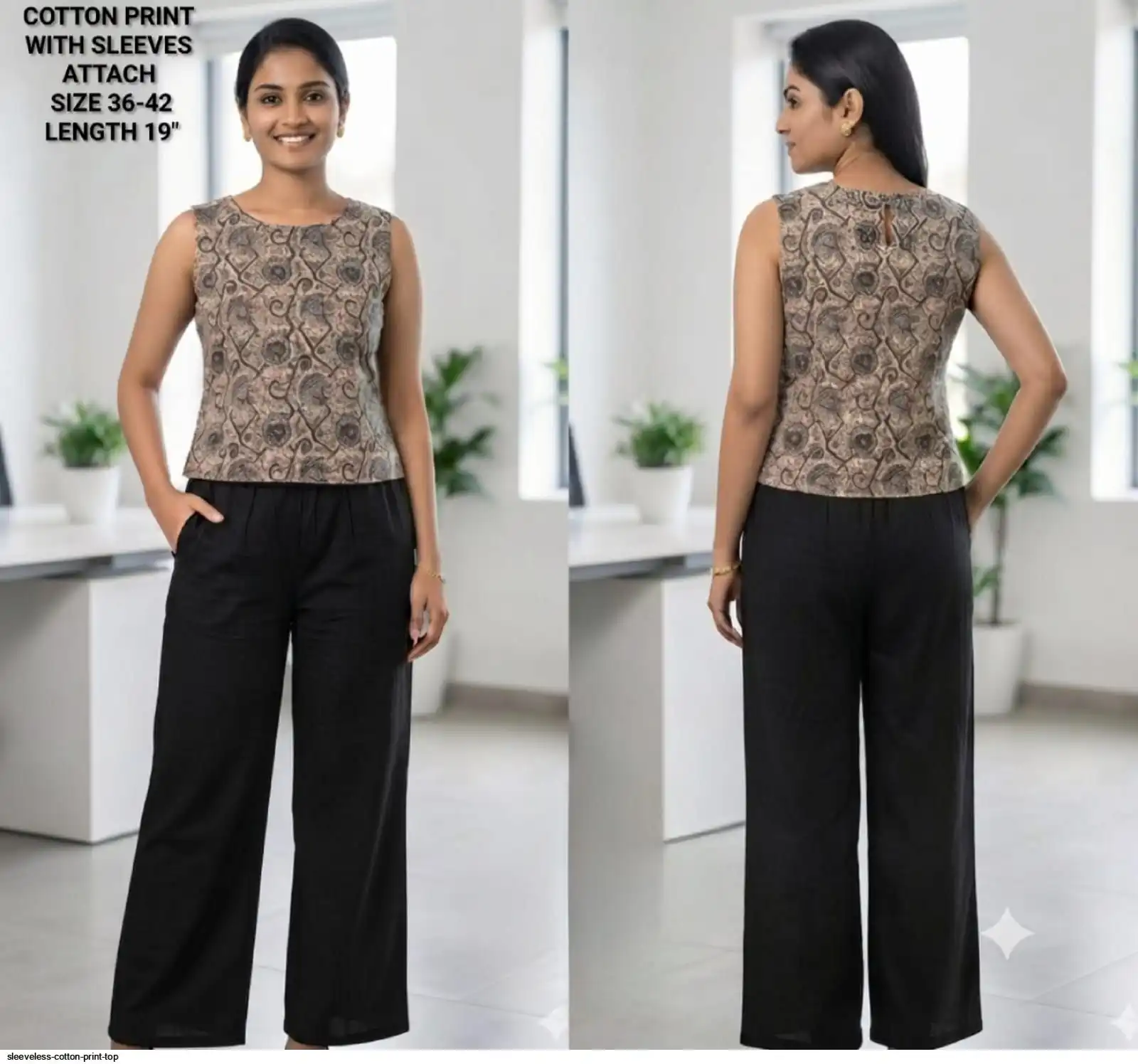 SLEEVELESS COTTON PRINT TOP 3