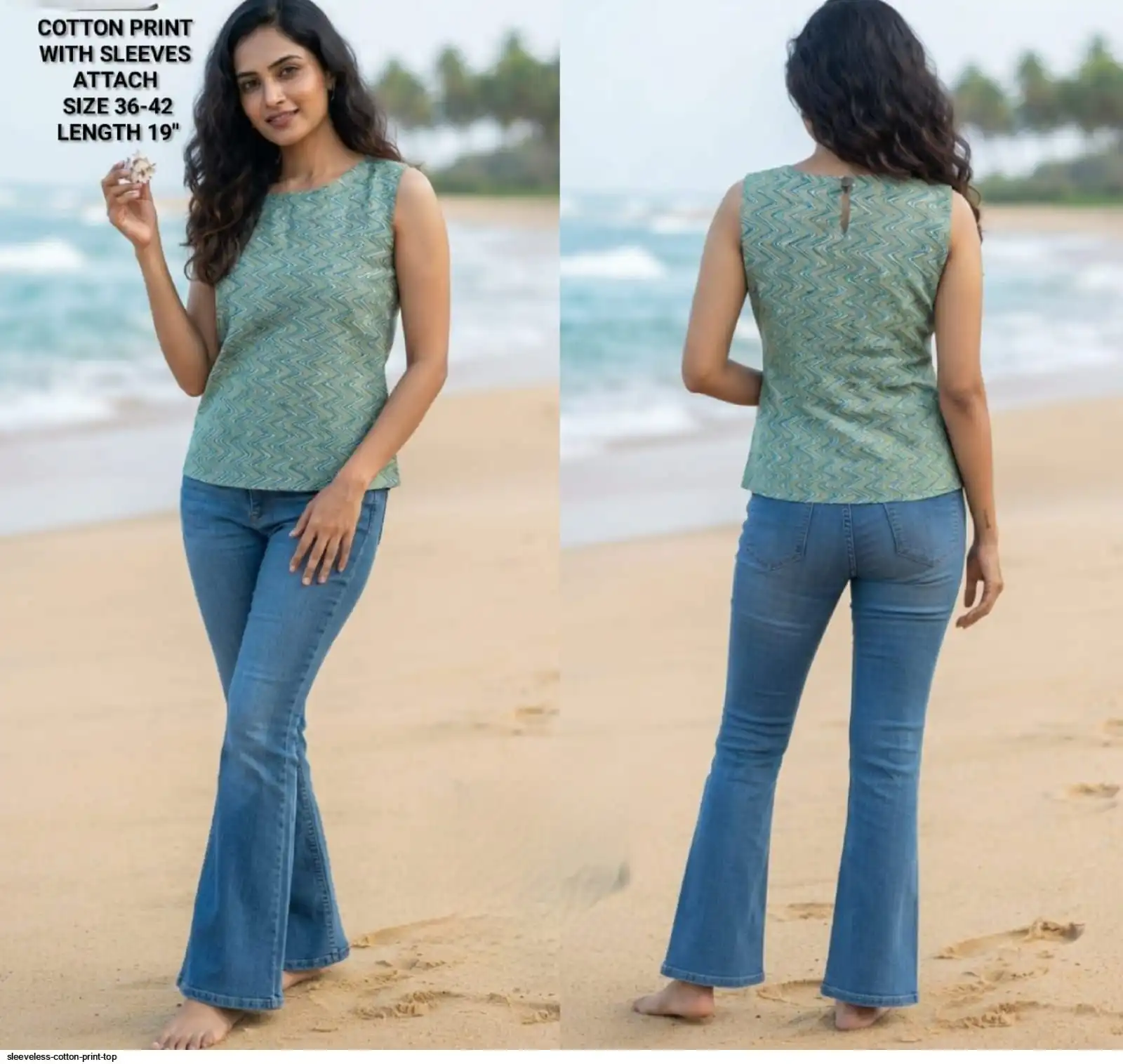 SLEEVELESS COTTON PRINT TOP 5