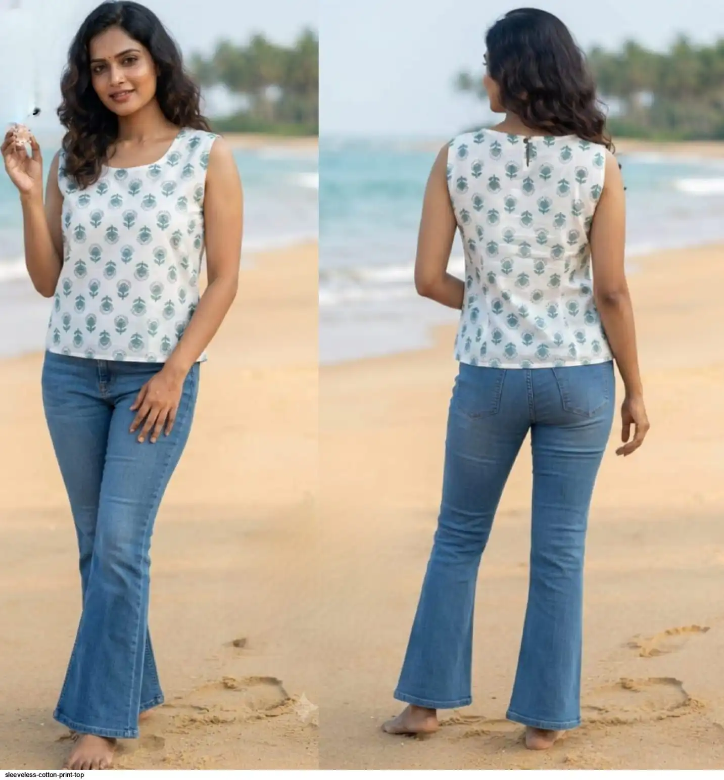SLEEVELESS COTTON PRINT TOP 4