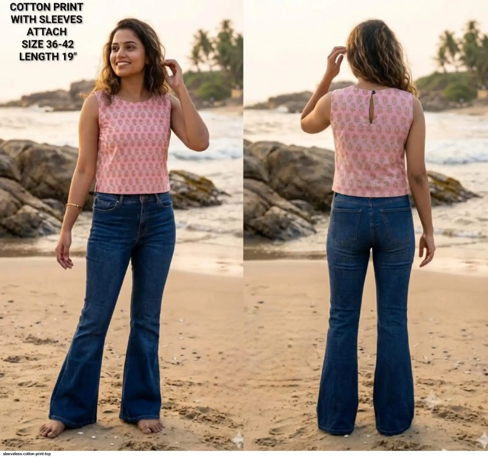 SLEEVELESS COTTON PRINT TOP 14