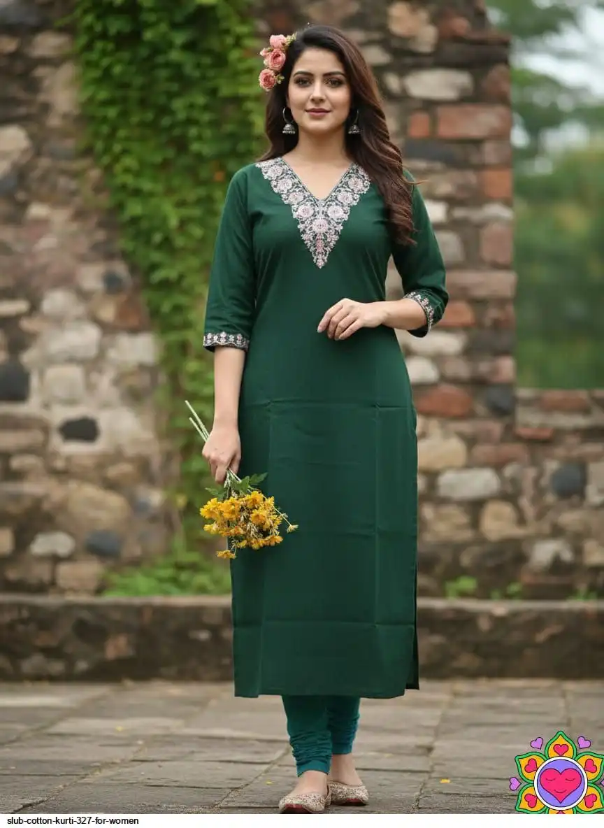 SLUB COTTON KURTI 327 FOR WOMEN D