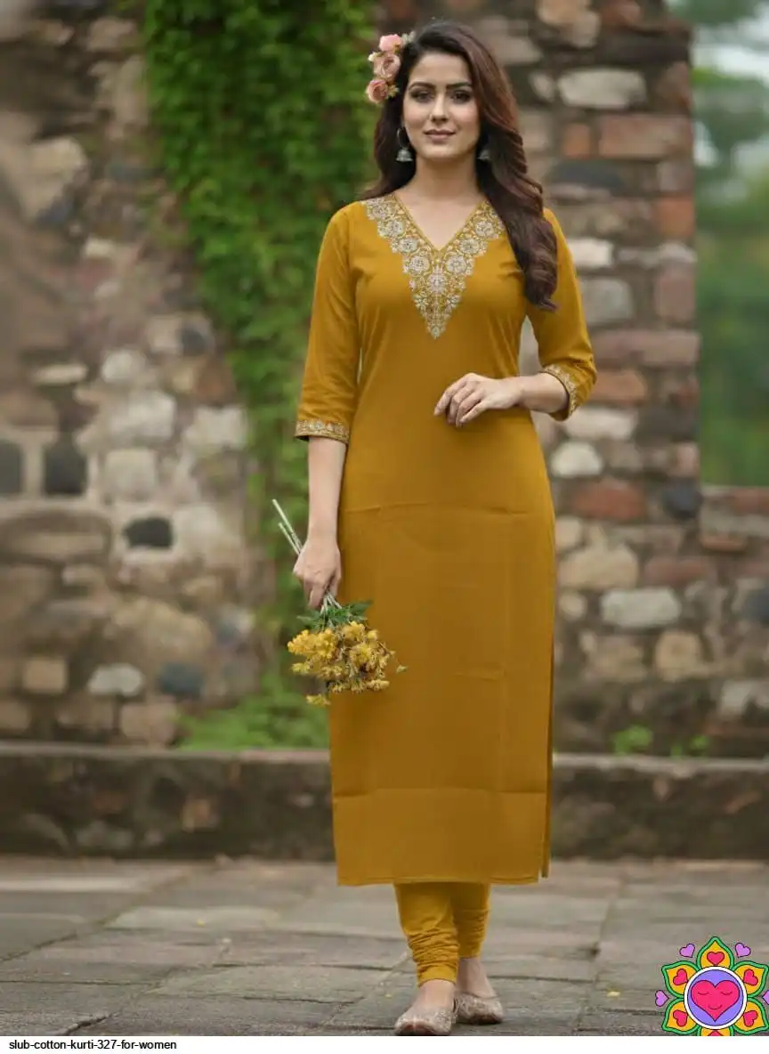 SLUB COTTON KURTI 327 FOR WOMEN B