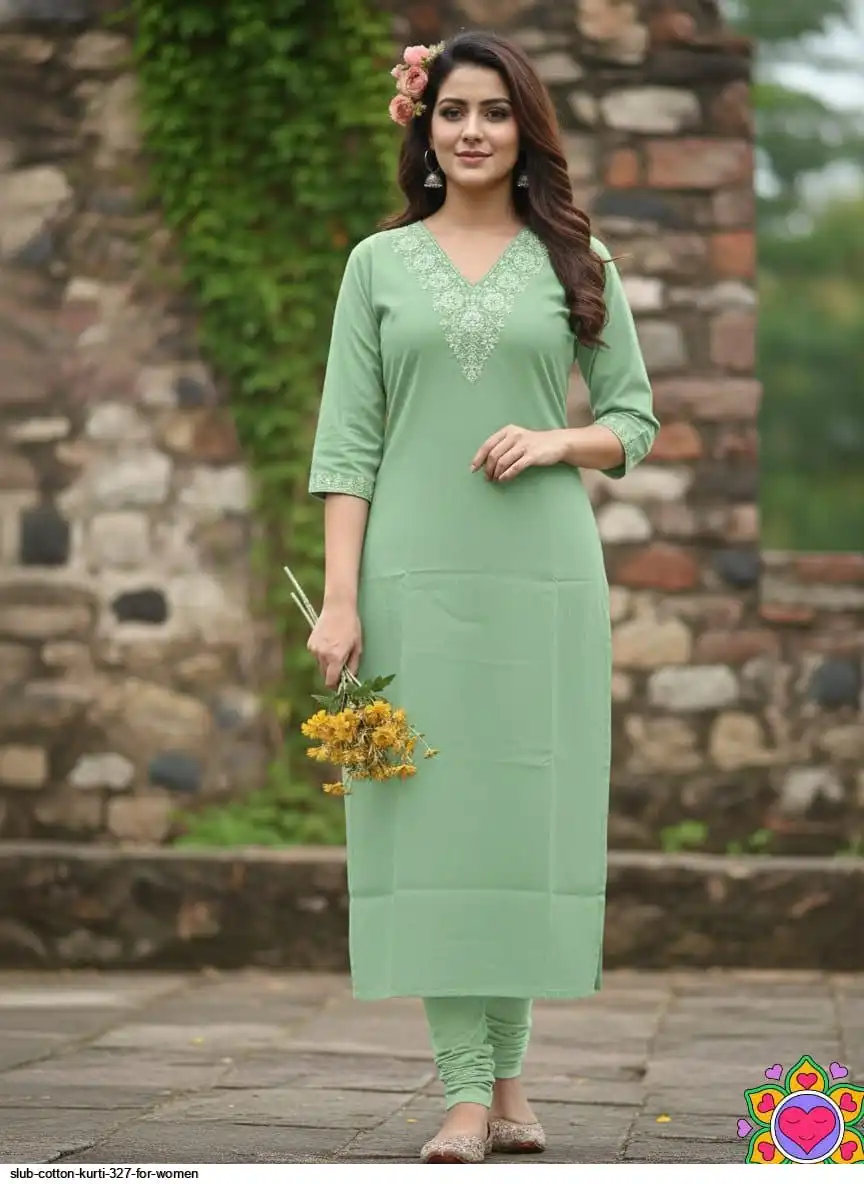 SLUB COTTON KURTI 327 FOR WOMEN C