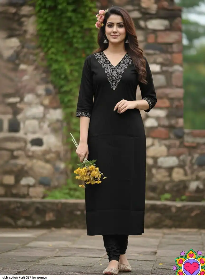 SLUB COTTON KURTI 327 FOR WOMEN F