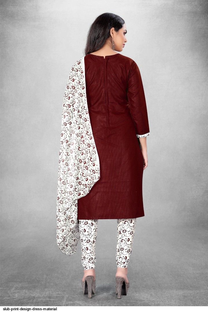 slub print design dress material