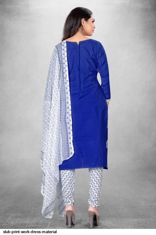 slub print work dress material