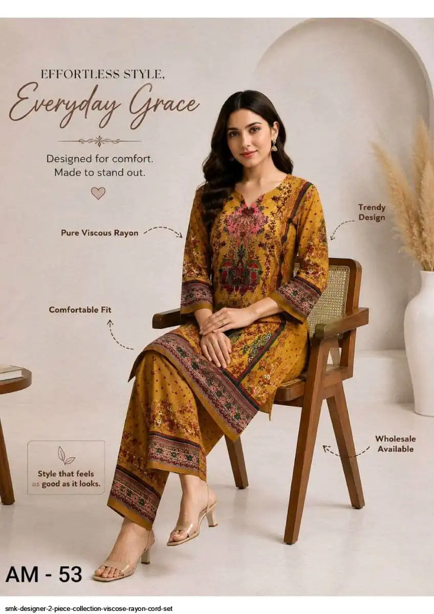 SMK DESIGNER 2 PIECE COLLECTION VISCOSE RAYON CORD SET 53