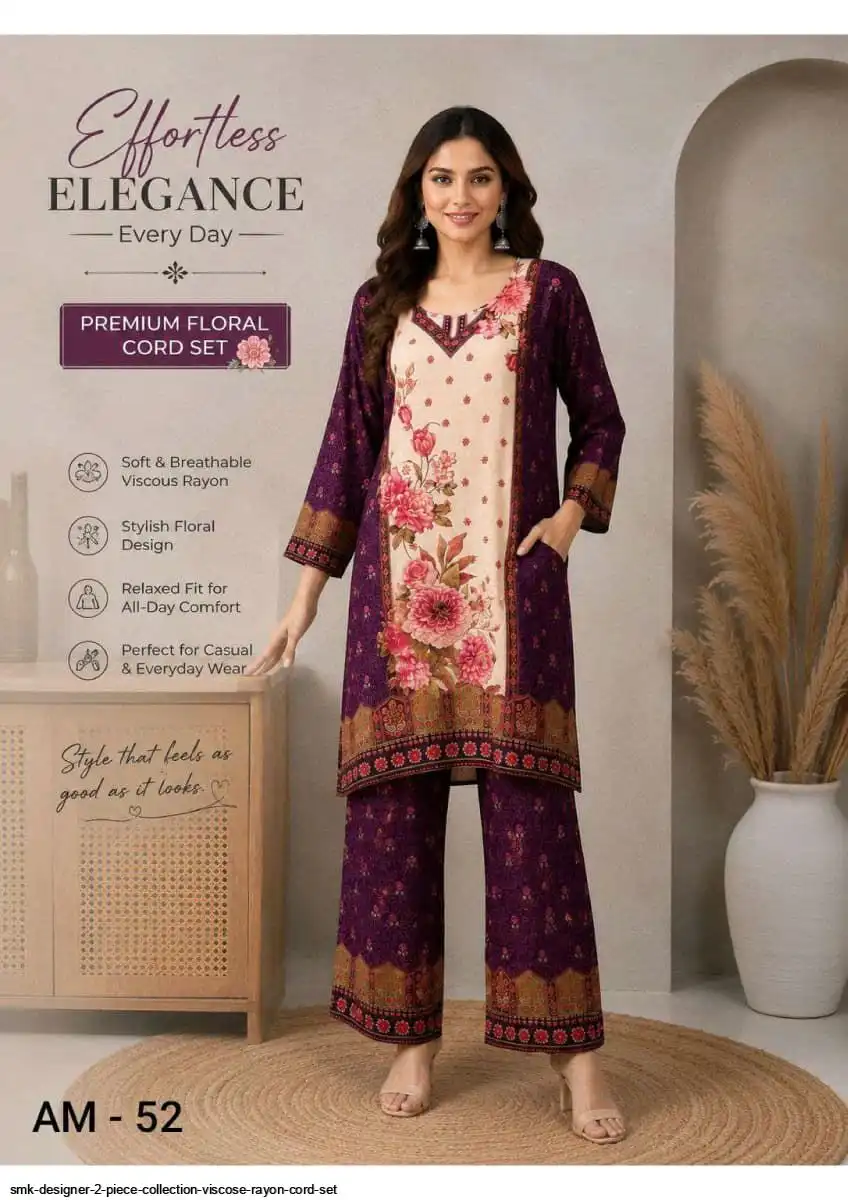 SMK DESIGNER 2 PIECE COLLECTION VISCOSE RAYON CORD SET 52