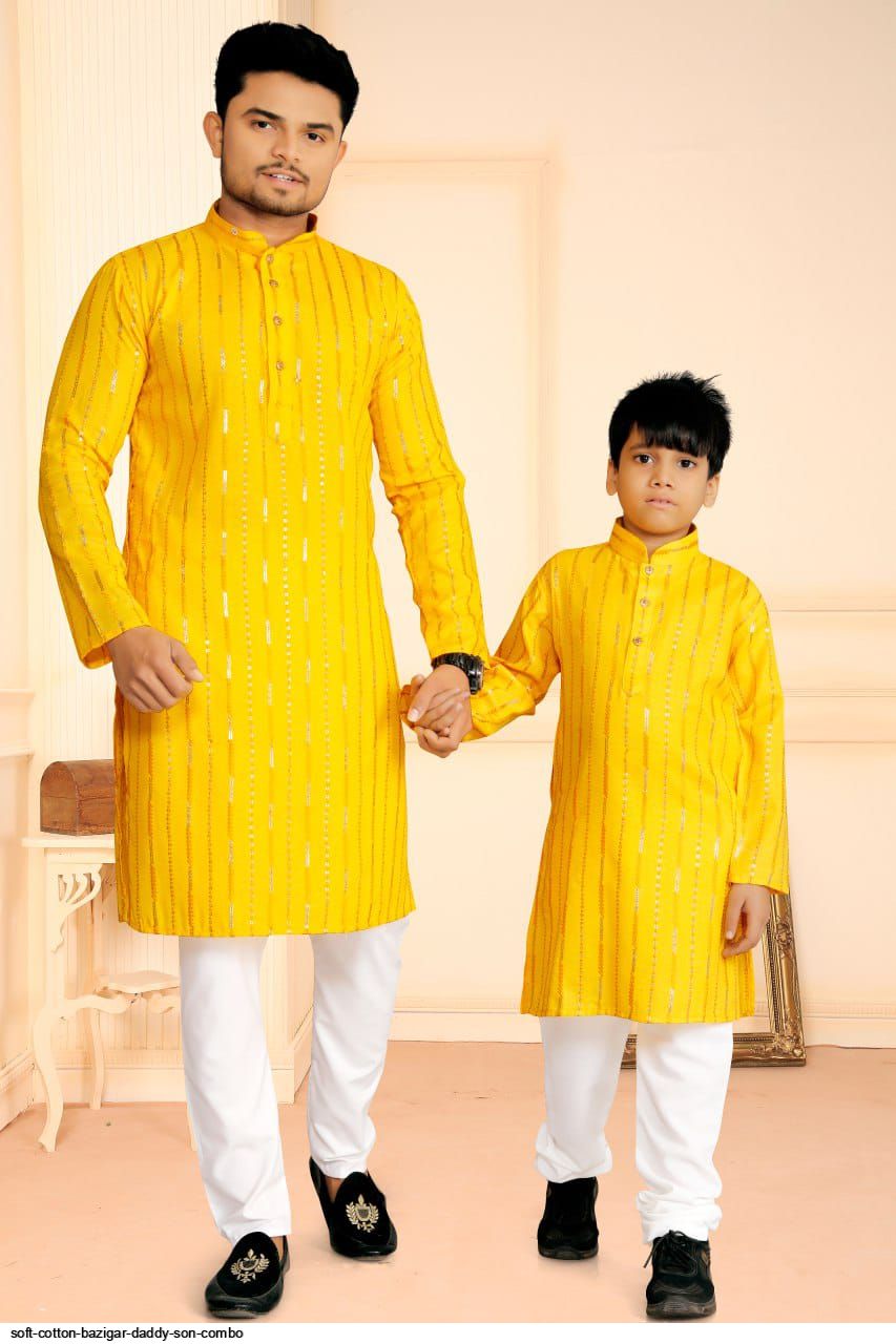 SOFT COTTON BAZIGAR DADDY SON COMBO 2