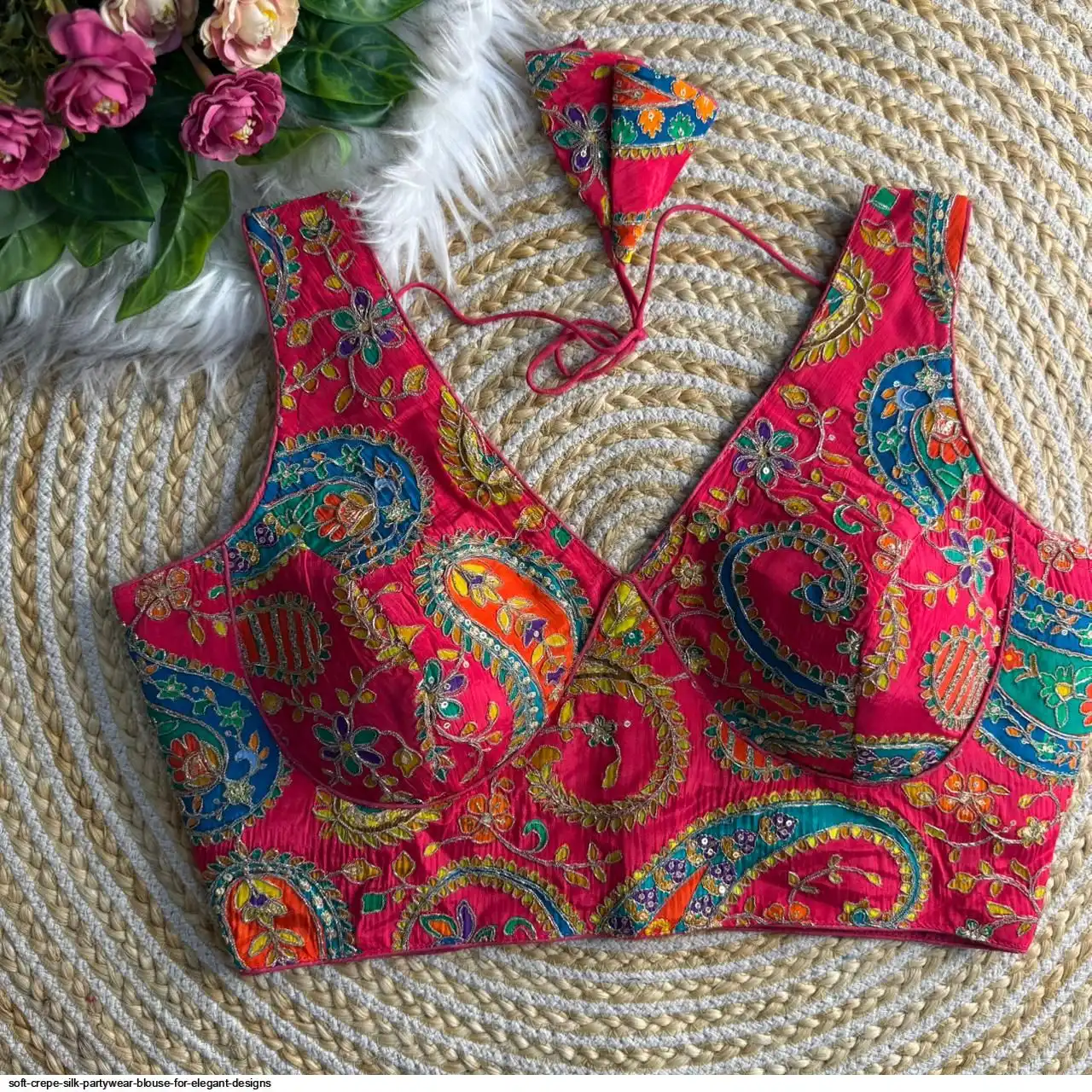 SOFT CREPE SILK PARTYWEAR BLOUSE FOR ELEGANT DESIGNS E