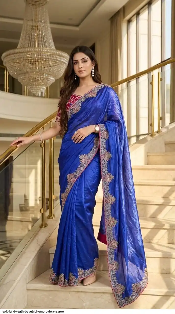 SOFT FANDY WITH BEAUTIFUL EMBROIDERY SAREE 2