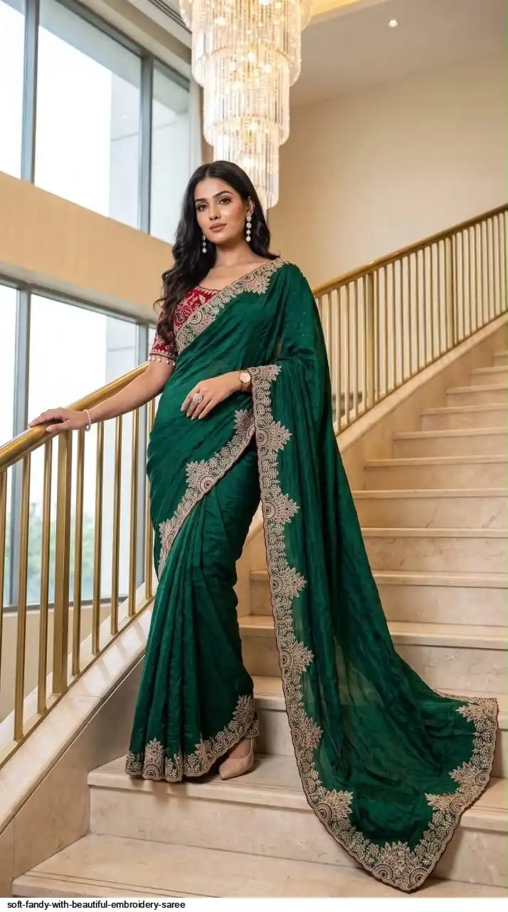 SOFT FANDY WITH BEAUTIFUL EMBROIDERY SAREE 4