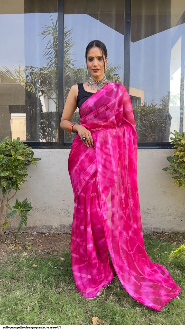 SOFT GEORGETTE DESIGN PRINTED SAREE 01 C
