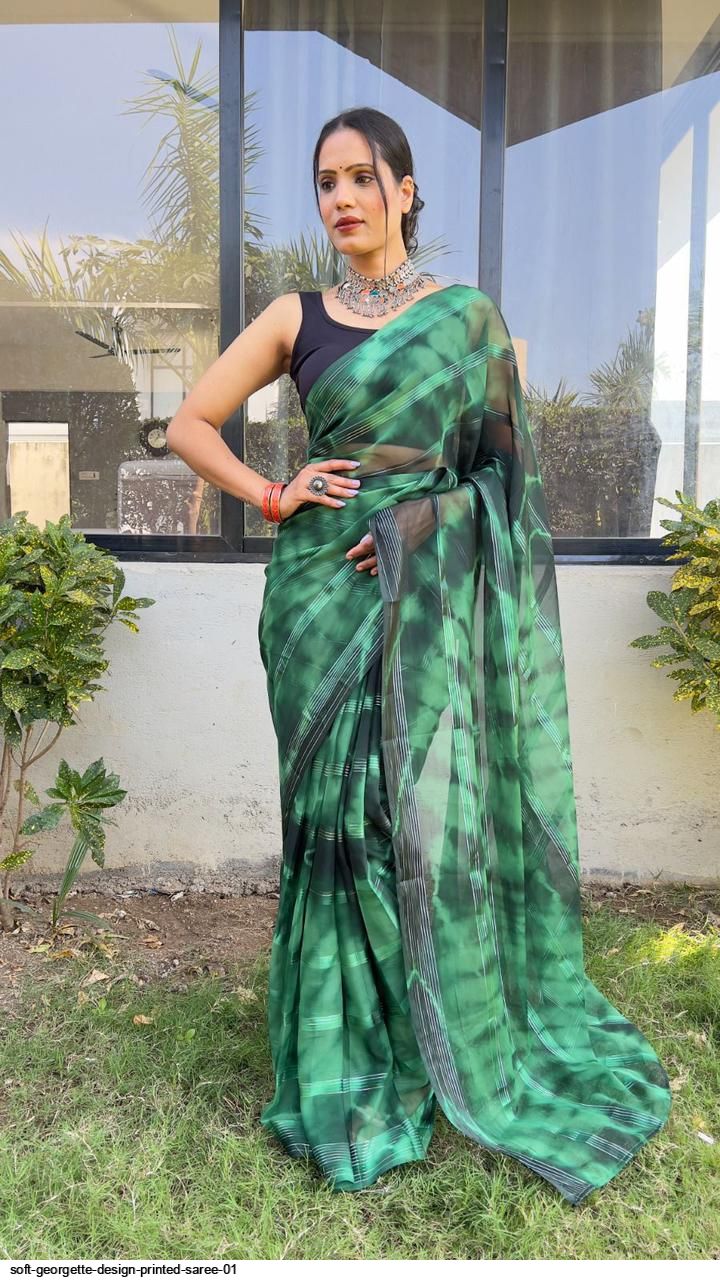 SOFT GEORGETTE DESIGN PRINTED SAREE 01 D