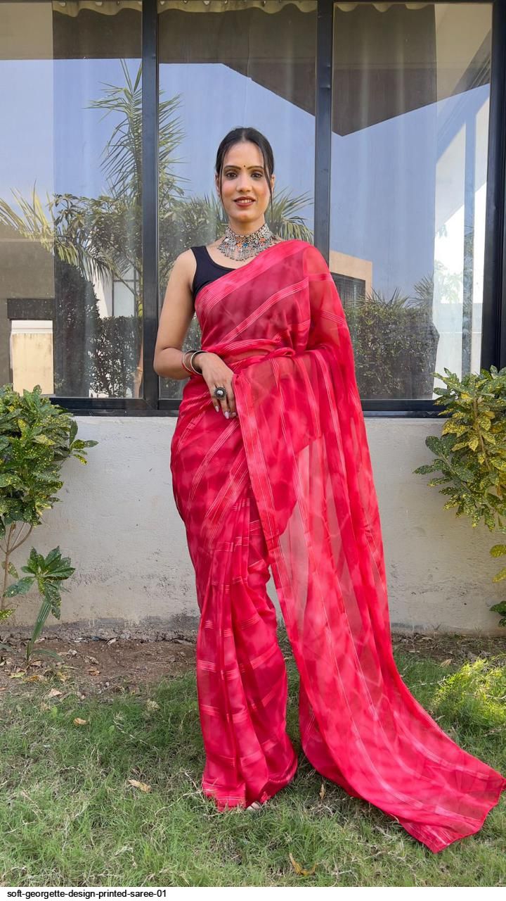 SOFT GEORGETTE DESIGN PRINTED SAREE 01 E