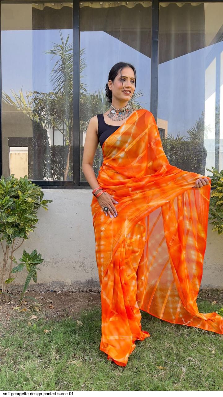 SOFT GEORGETTE DESIGN PRINTED SAREE 01 B