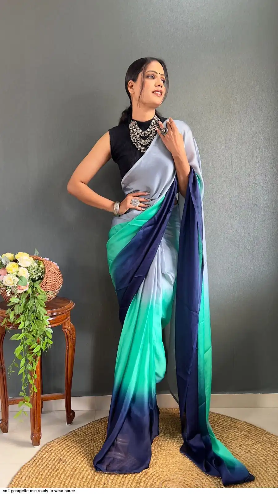 SOFT GEORGETTE MIN READY TO WEAR SAREE 3