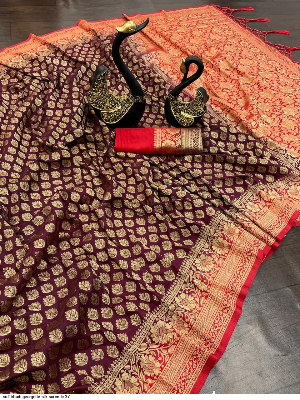 Pure Soft Khadi Georgette Silk Saree With Rich Zari N Meenakari Wooven  Pallu Soft Khadi Georgette Silk Saree With Zari and Meenakari - Etsy