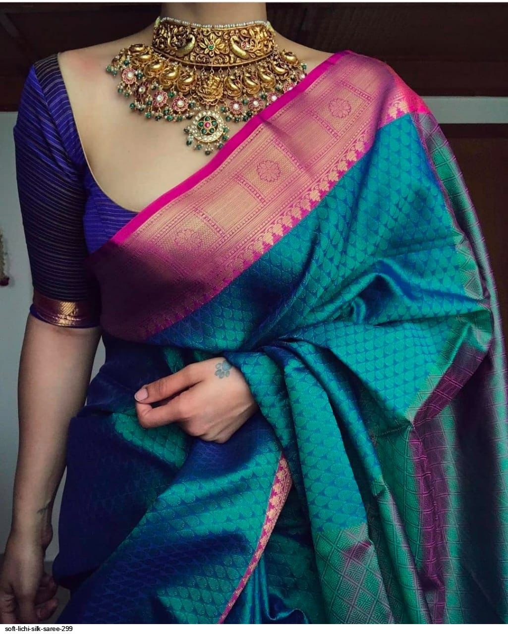 SOFT LICHI SILK SAREE 299 A