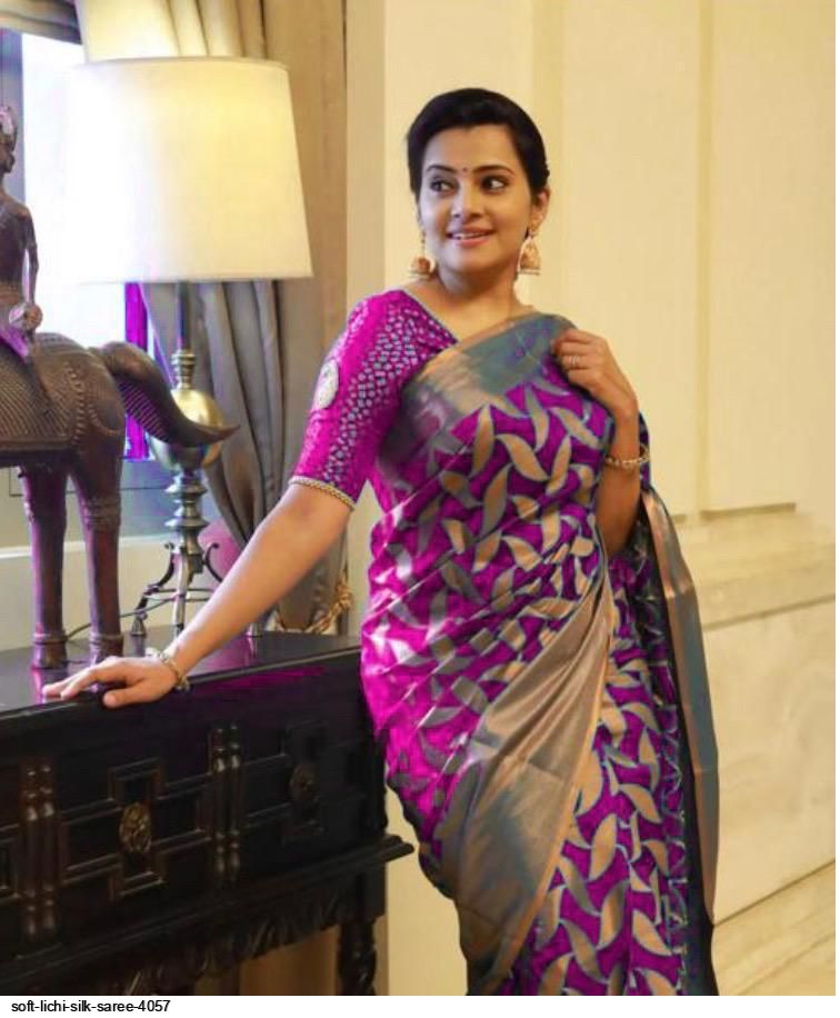 SOFT LICHI SILK SAREE 4057 B