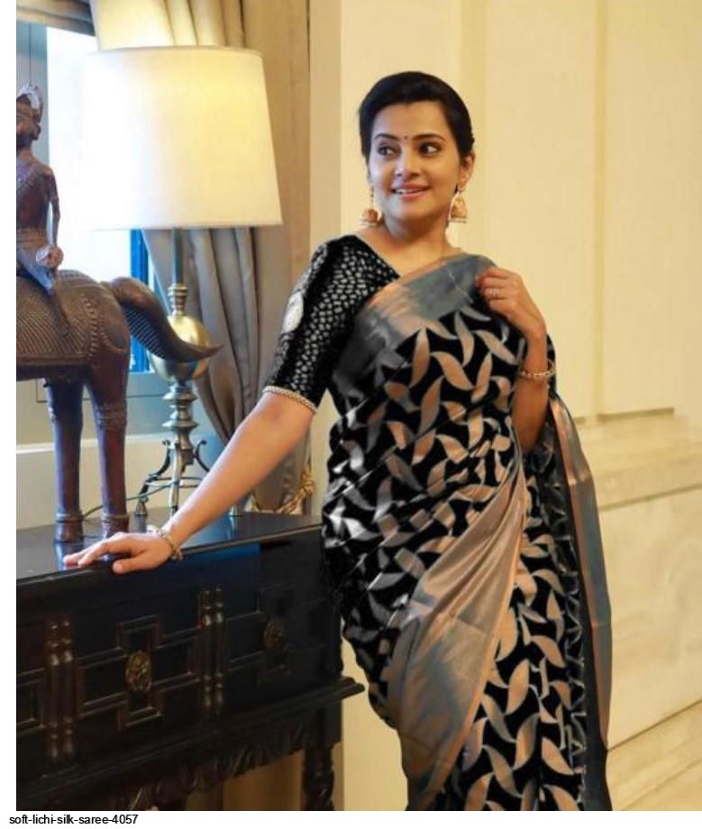 SOFT LICHI SILK SAREE 4057 E