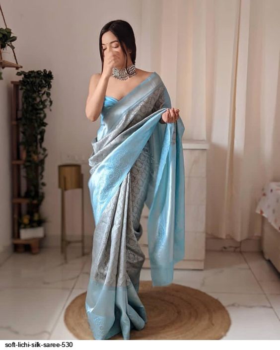 SOFT LICHI SILK SAREE 530