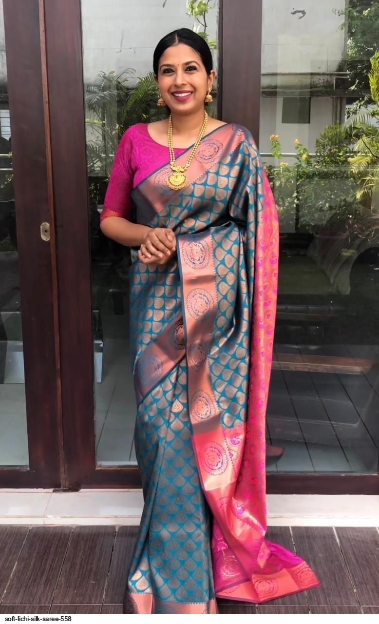 SOFT LICHI SILK SAREE 558
