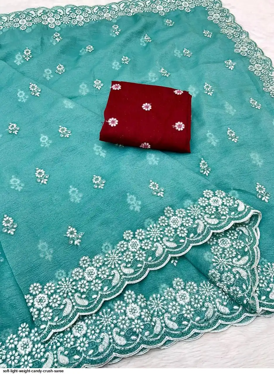 SOFT LIGHT WEIGHT CANDY CRUSH SAREE 4
